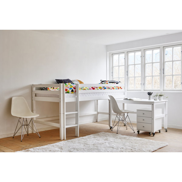 Hoppekids Halbhochbett Premium Plus mit Regal, Schreibtisch und